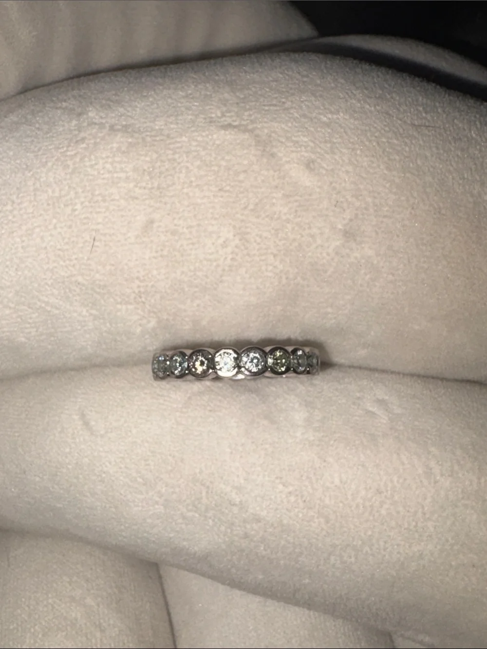Natural 2Ct Ice Blue Diamond Eternity Ring